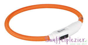 lichtgevende halsband hond van Trixie ledhalsband oranje