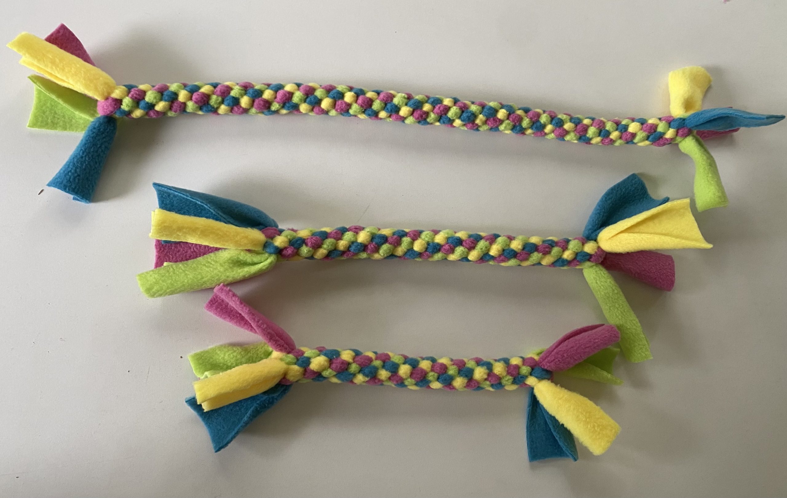 3 afmetingen.1 3 maten dik speeltouw.