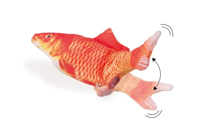 Electische oplaadbare oranje vis gevuld met catnip