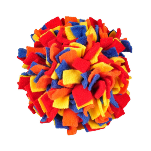 Snuffelbal van Flamingo, met 4 kleuren: geel, oranje, blauw, rood