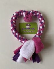 Valentijns speeltouw roze / paars / wit