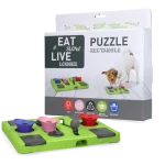 Rectangle van Eat slow live longer met doos